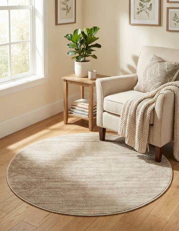 Jill Zarin Brown Uptown Madison Avenue Round Rug