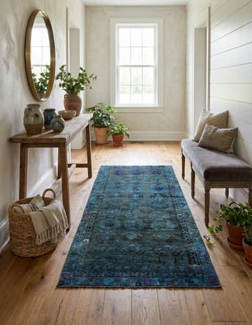 3' 8 x 8' 4 Hand Knotted Ultra Vintage Persian Wool Runner Rug