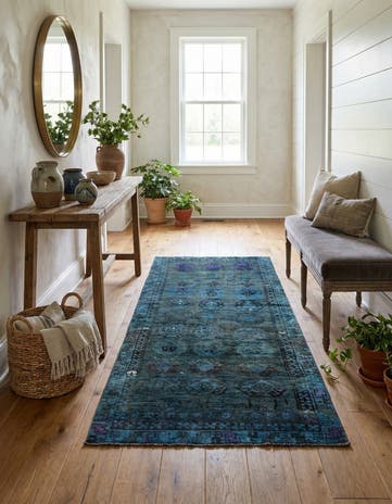 3' 8 x 8' 4 Hand Knotted Ultra Vintage Persian Wool Runner Rug