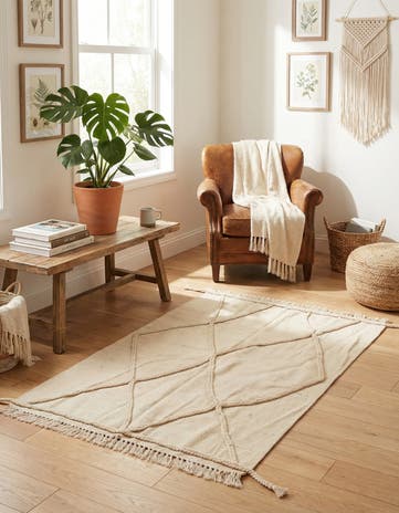 3' 5 x 4' 10 Hand Knotted Moroccan Wool Rug