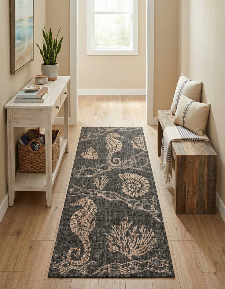 Detail image of 2' x 5' 3 Easy-Clean Coastal Indoor / Outdoor Runner Rug