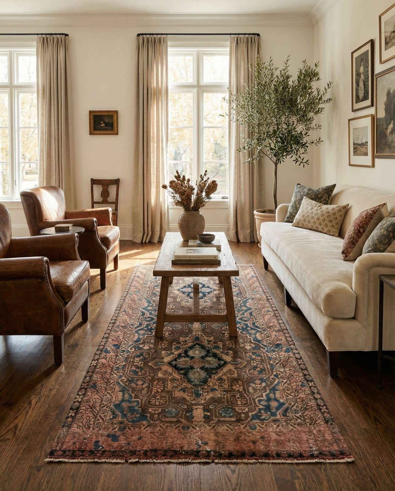 5' x 9' 5 Hand Knotted Ultra Vintage Persian Wool Rug
