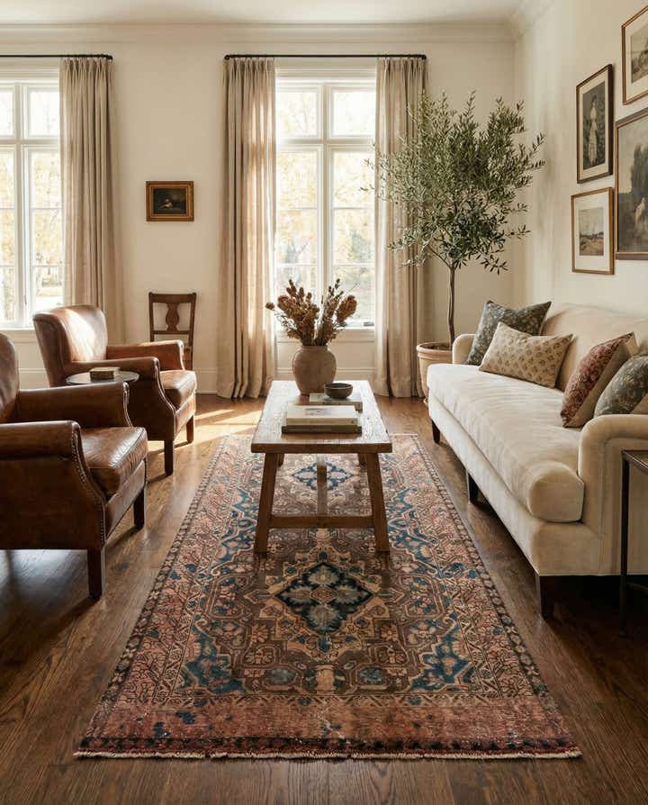 5' x 9' 5 Hand Knotted Ultra Vintage Persian Wool Rug
