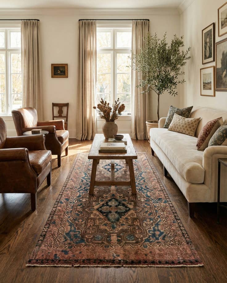 Detail image of 5' x 9' 5 Hand Knotted Ultra Vintage Persian Wool Rug