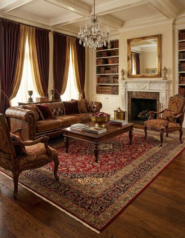 9' 11 x 12' 10 Hand Knotted Kashan Persian Wool Rug