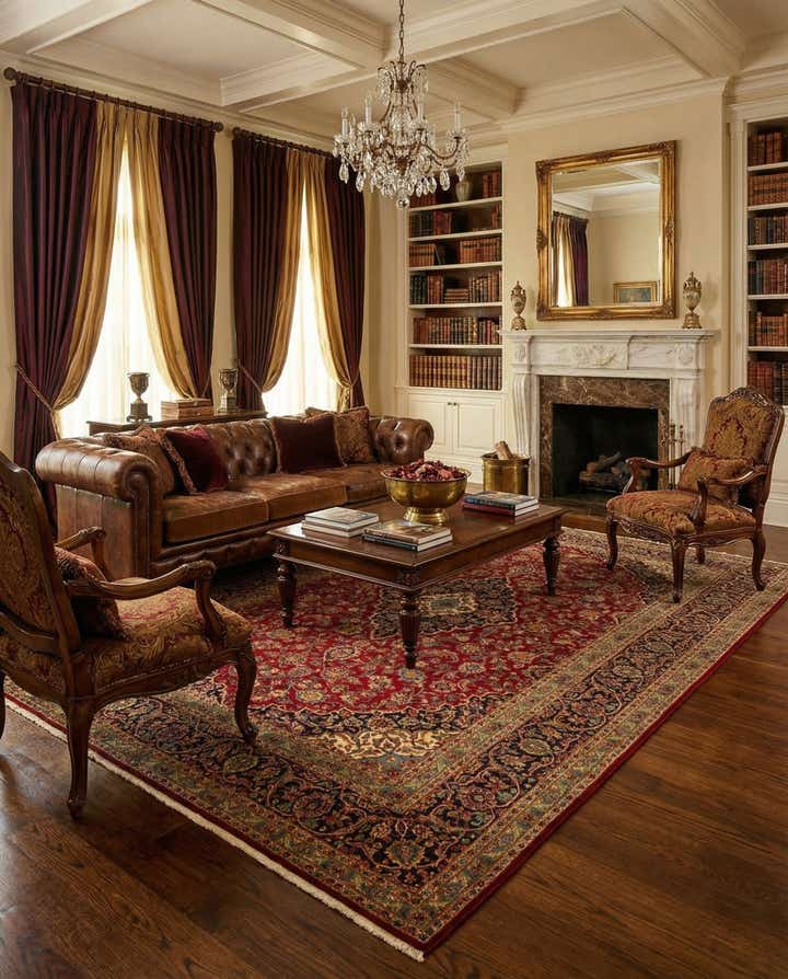 9' 11 x 12' 10 Hand Knotted Kashan Persian Wool Rug
