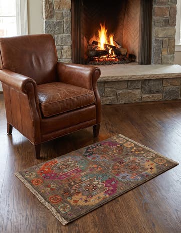 1' 11 x 2' 11 Hand Knotted Mamluk Ziegler Rug