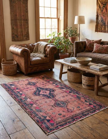 4' 6 x 7' 9 Hand Knotted Ultra Vintage Persian Wool Rug
