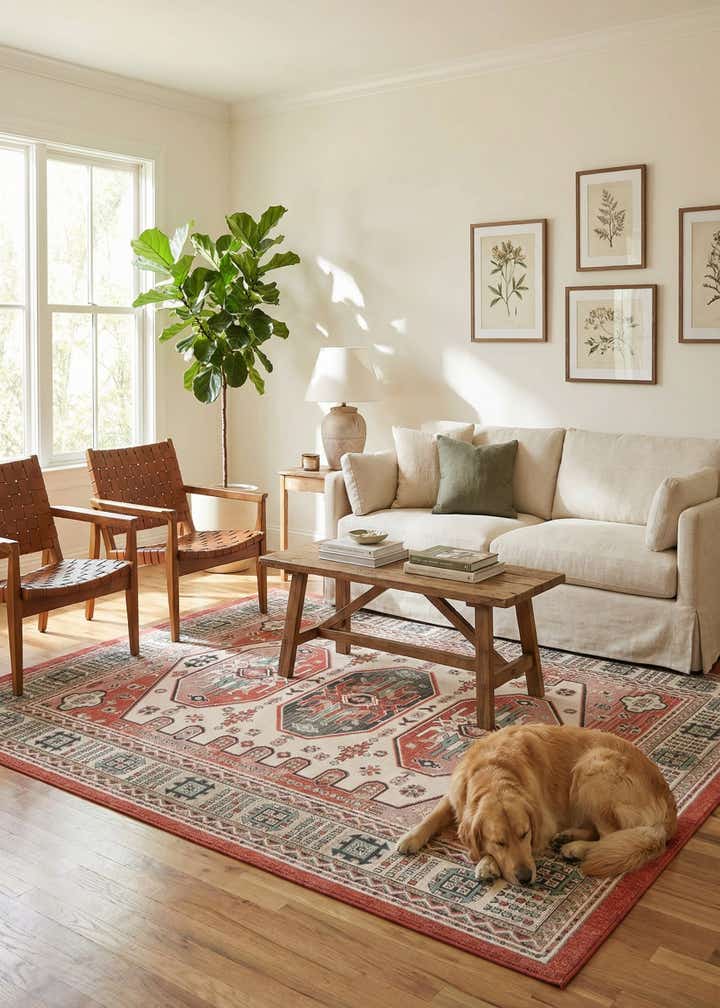 7' 10 x 10' Easy-Clean Traditional Indoor / Outdoor Rug
