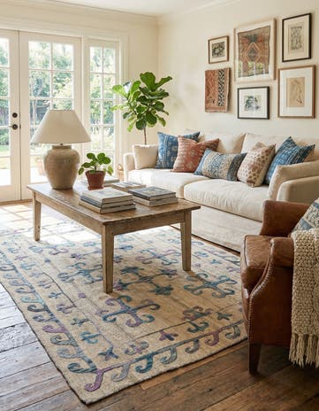 4' x 6' 7 Hand Woven Kilim Suzani Wool Rug