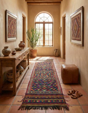 2' 3 x 10' 2 Hand Knotted Kilim Fars Persian Wool Runner Rug