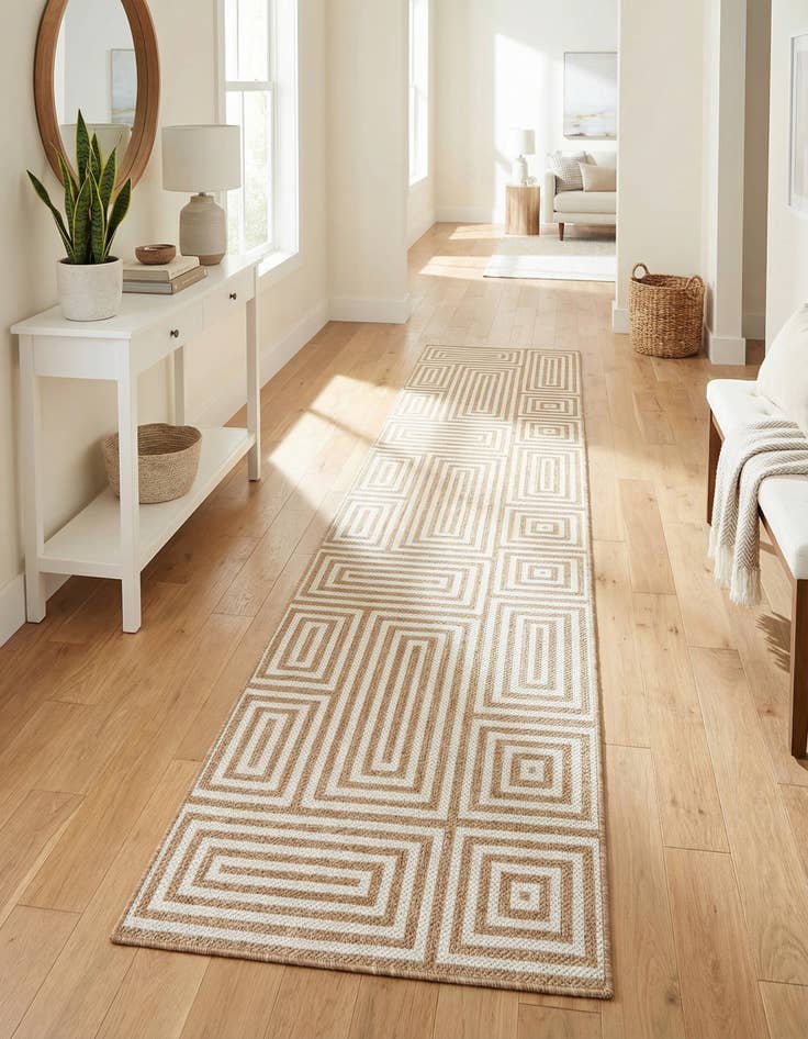 Detail image of  2' 7 x 12'  Washable Modern Indoor / Outdoor Runner Rug