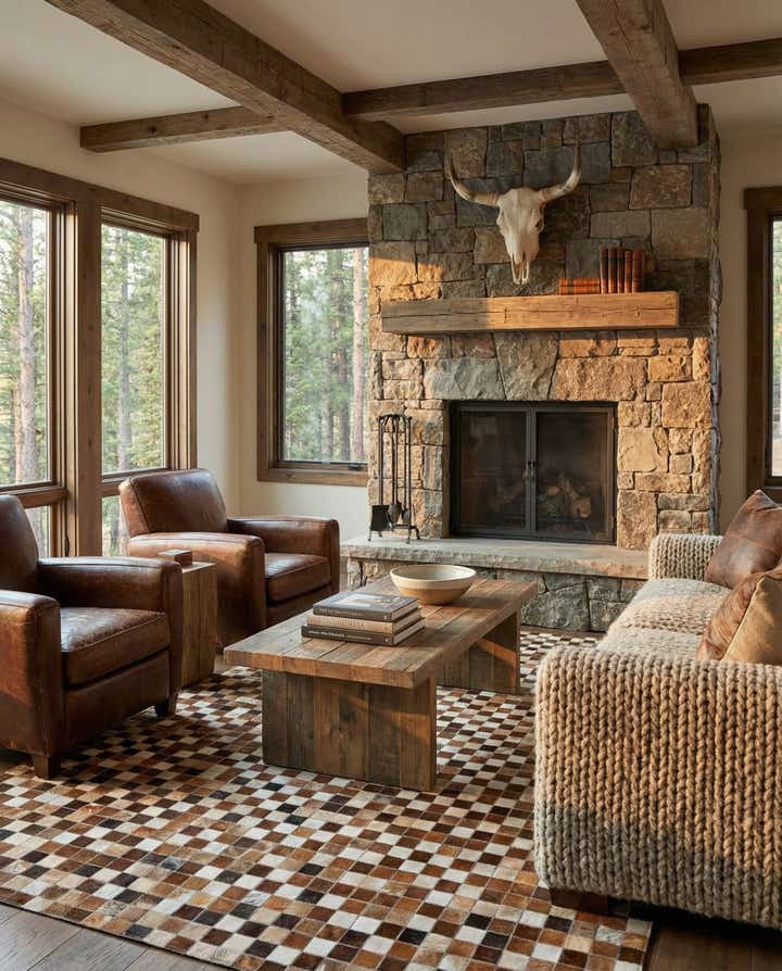 5' x 8' Cowhide Stocks Rug