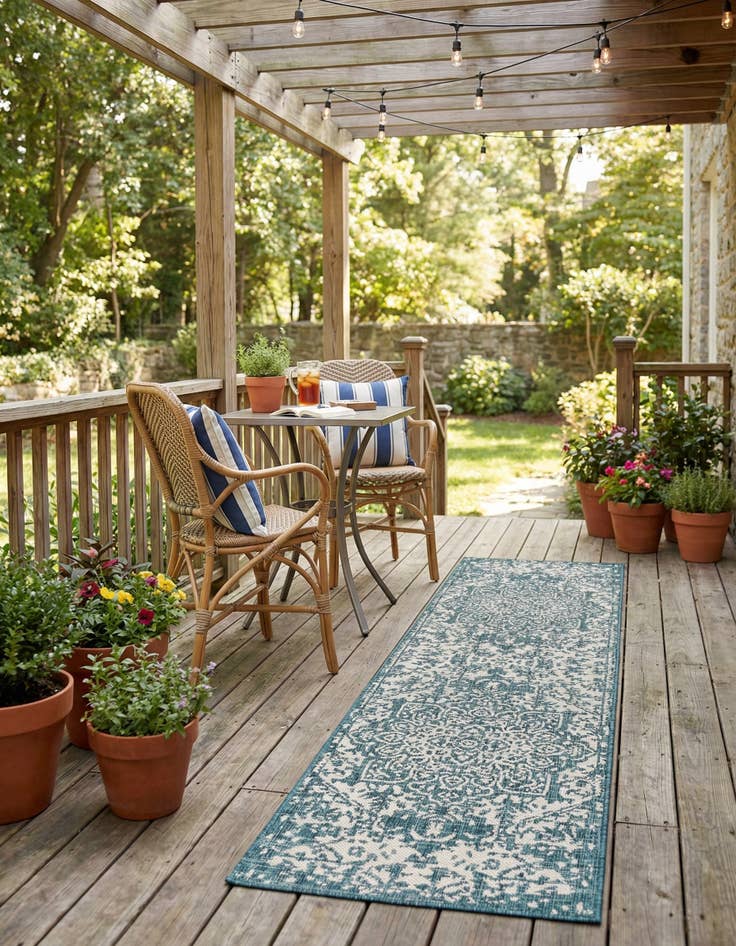 Detail image of 2' x 8' Easy-Clean Jill Zarin Dubai Indoor / Outdoor Runner Rug