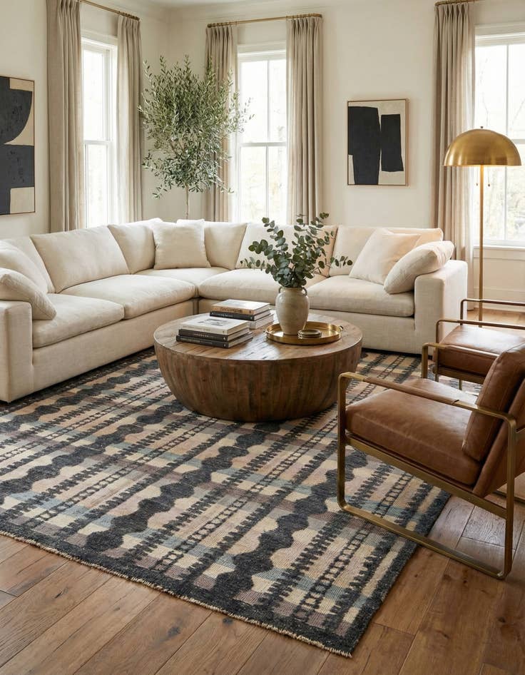 Detail image of 7' 10 x 10' 7  Hand Knotted Darya Wool Rug