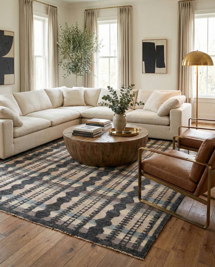 Detail image of 7' 10 x 10' 7 Hand Knotted Darya Wool Rug