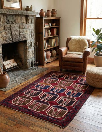 2' 10 x 4' 5 Hand Knotted Balouch Persian Wool Rug