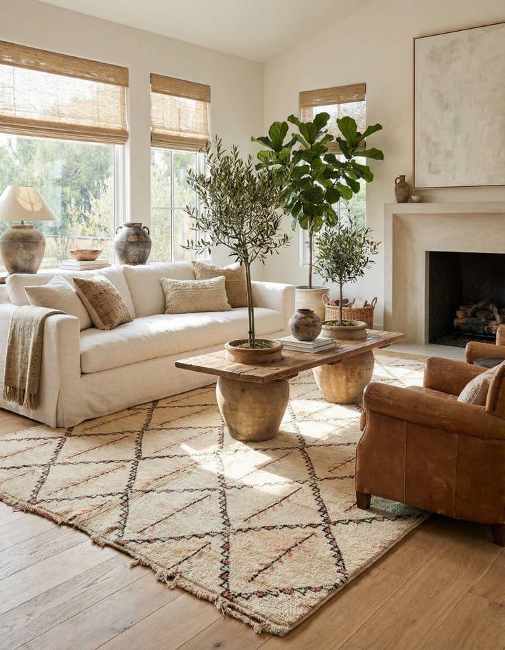 Detail image of 6' 8 x 9' 10  Hand Knotted Moroccan Wool Rug