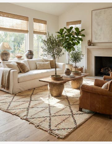 6' 8 x 9' 10 Hand Knotted Moroccan Wool Rug