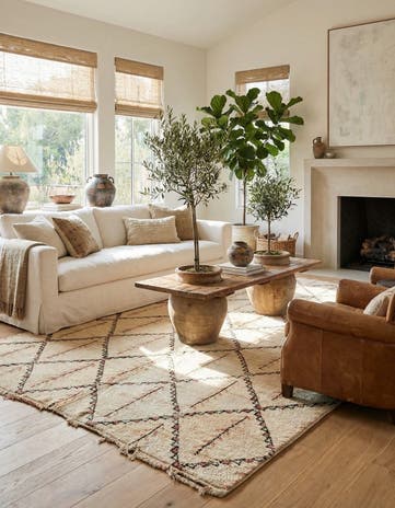 6' 8 x 9' 10 Hand Knotted Moroccan Wool Rug