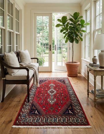 3' 5 x 5' Hand Knotted Nasrabad Persian Wool Rug