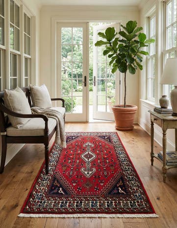 3' 5 x 5' Hand Knotted Nasrabad Persian Wool Rug
