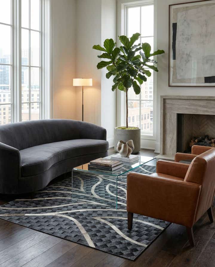 4' 11 x 8' Cowhide - Patchwork Rug