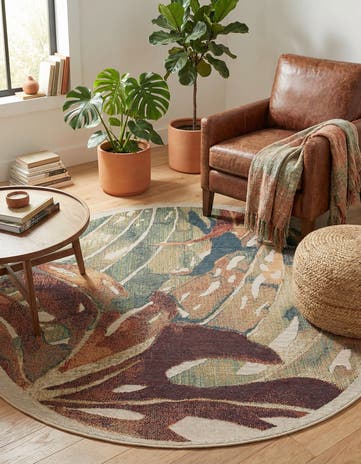 7' x 7' Easy-Clean Baja Indoor / Outdoor Round Rug