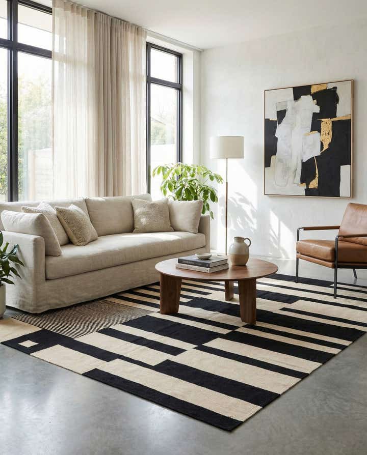 6' 10 x 9' 8 Hand Woven Kilim Modern Wool Rug