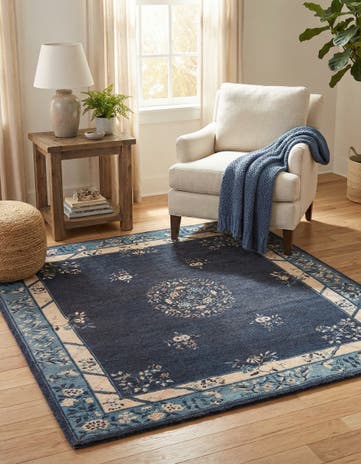 Navy Blue Boutique Square Rug