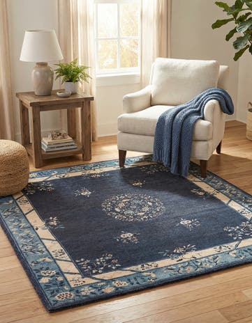 Navy Blue Boutique Square Rug