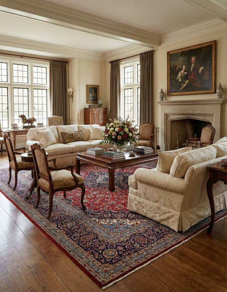 Detail image of  9' 10 x 12' 10  Hand Knotted Kashan Persian Wool Rug