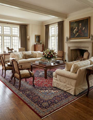 9' 10 x 12' 10 Hand Knotted Kashan Persian Wool Rug