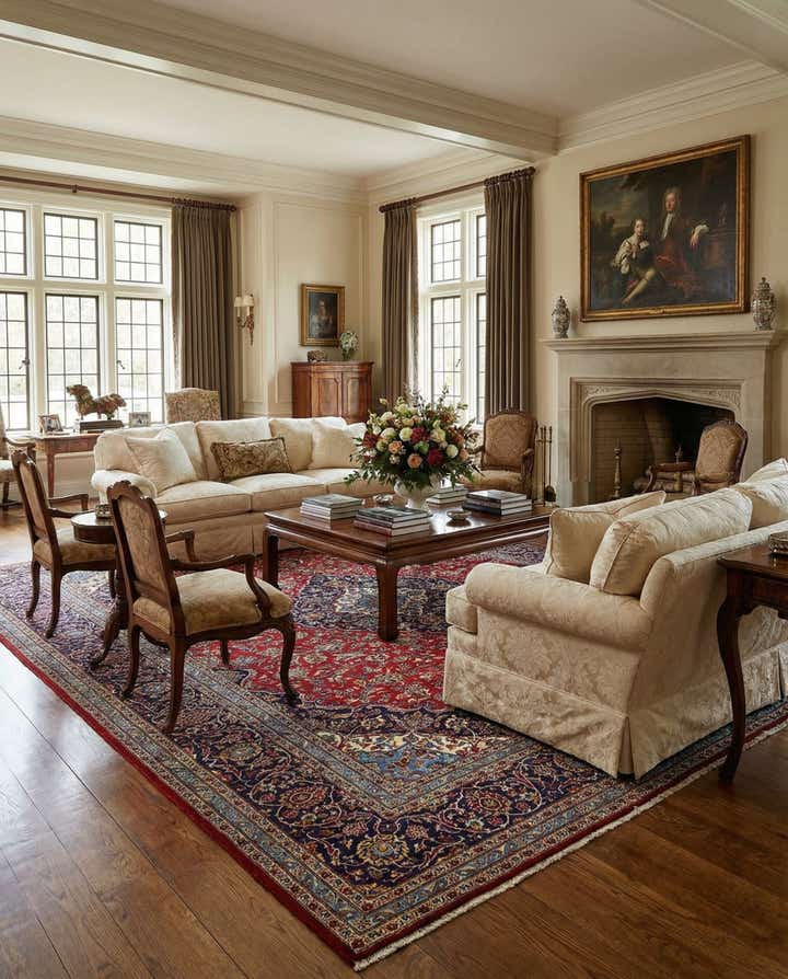 9' 10 x 12' 10 Hand Knotted Kashan Persian Wool Rug