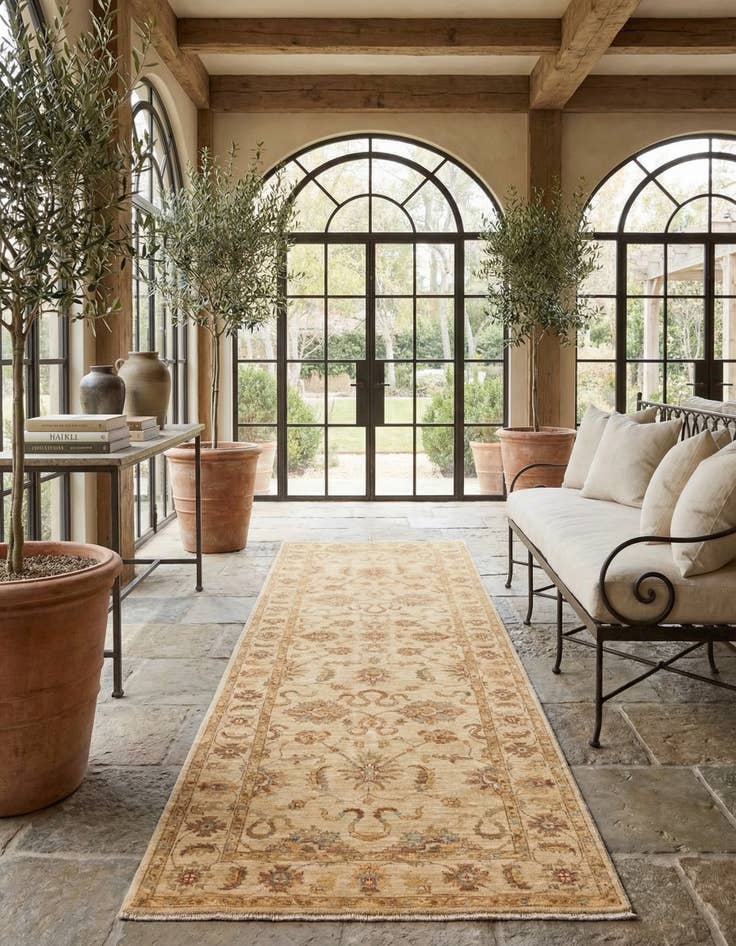 Detail image of 2' 11 x 10' 2  Hand Knotted Peshawar Ziegler Runner Rug