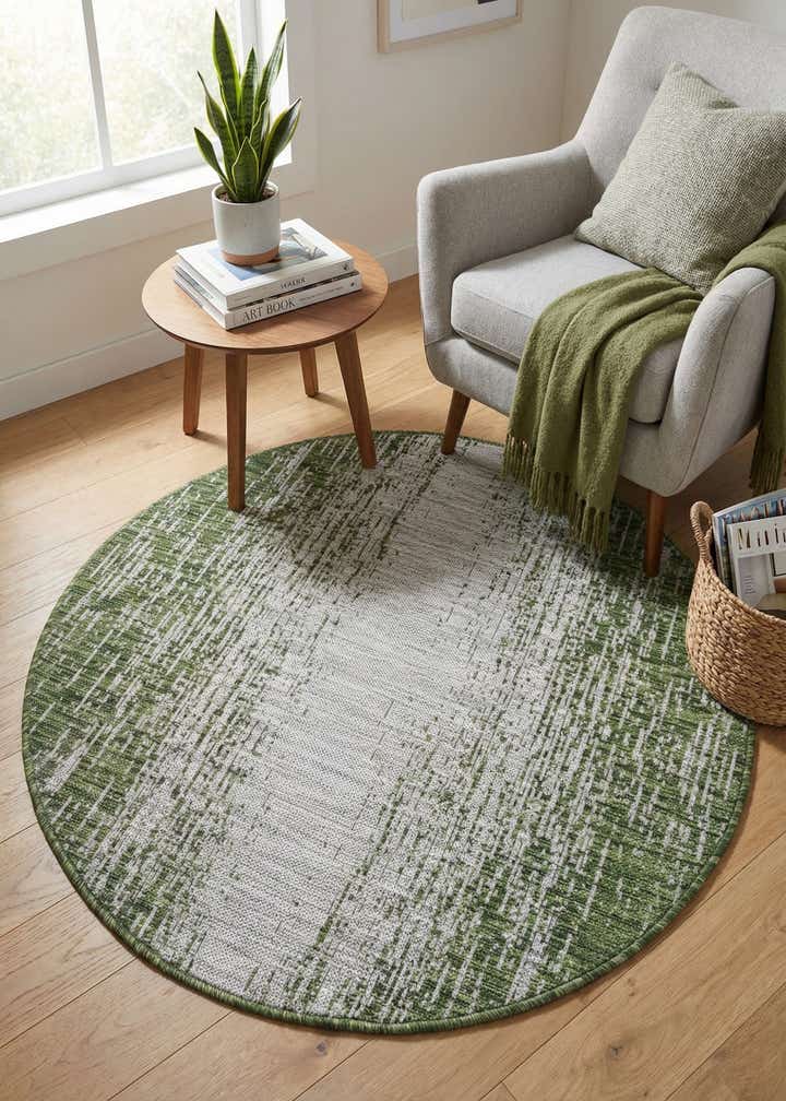 4' x 4' Easy-Clean Modern Indoor / Outdoor Round Rug