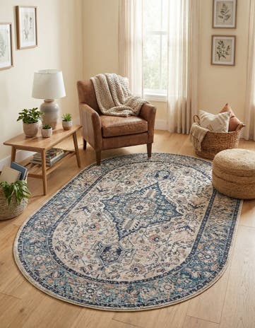 Blue Lola Oval Rug