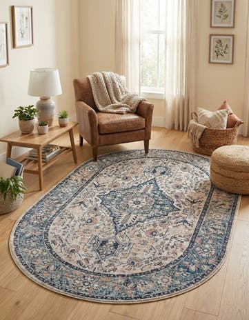 Blue Lola Oval Rug
