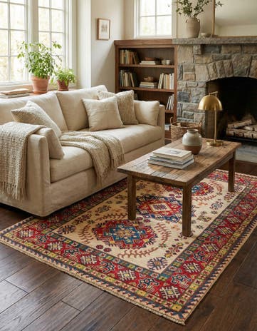 4' x 6' 1 Hand Knotted Kazak Rug