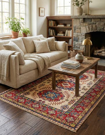 4' x 6' 1 Hand Knotted Kazak Rug