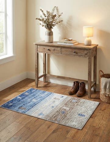 Blue Gray Gabbeh Rug
