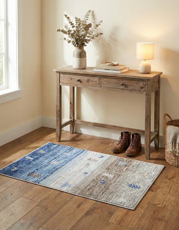 Blue Gray Gabbeh Rug