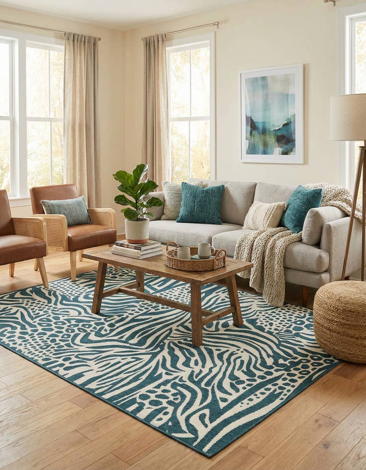 Detail image of 6' x 9'  Washable Safari Indoor / Outdoor Rug