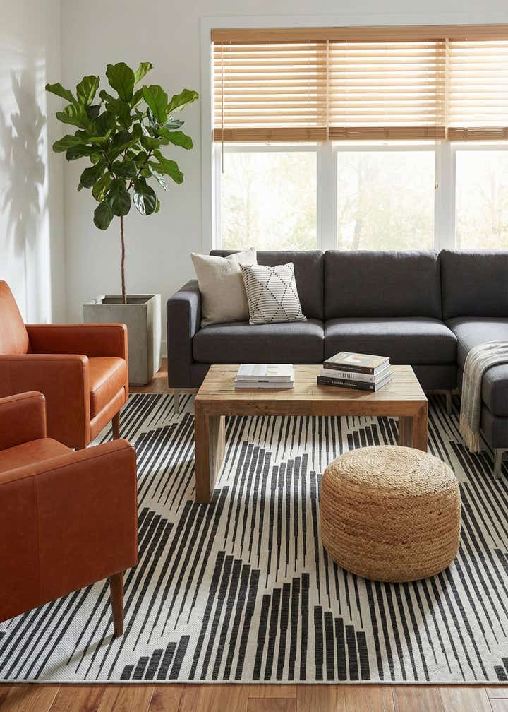 10' x 10' Easy-Clean Modern Indoor / Outdoor Square Rug