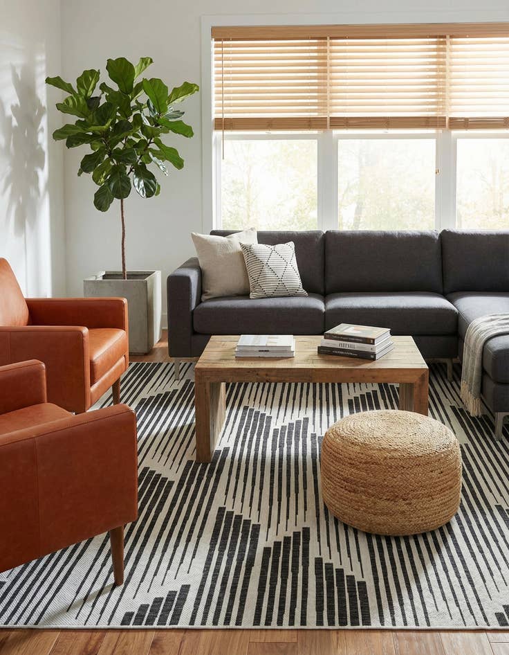 Detail image of 10' x 10' Easy-Clean Modern Indoor / Outdoor Square Rug