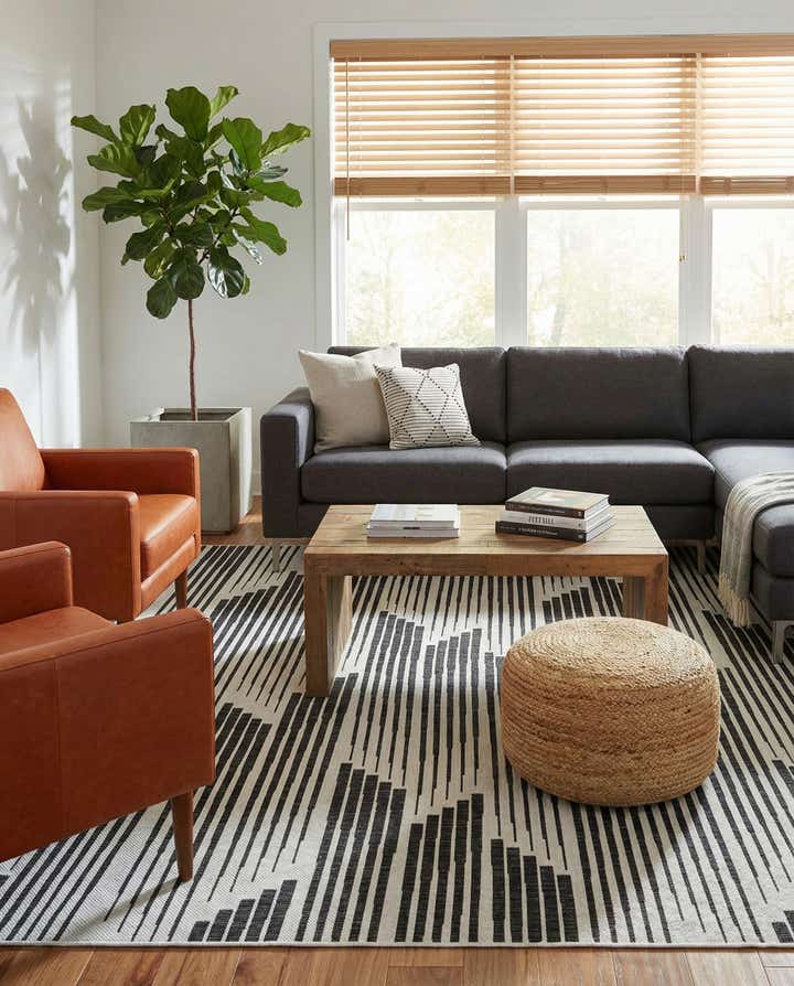 10' x 10' Easy-Clean Modern Indoor / Outdoor Square Rug