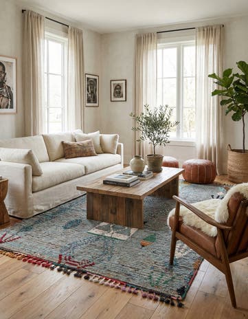 5' x 8' Hand Knotted Moroccan Wool Rug