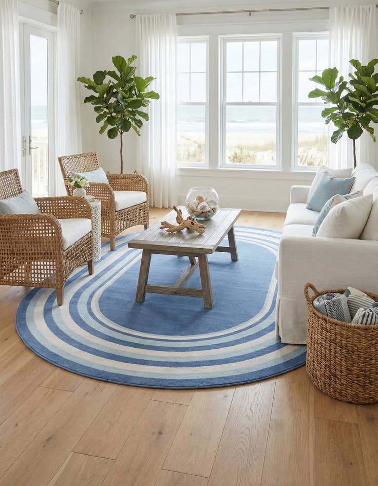 Detail image of 8' x 10' Lotus Oval Rug