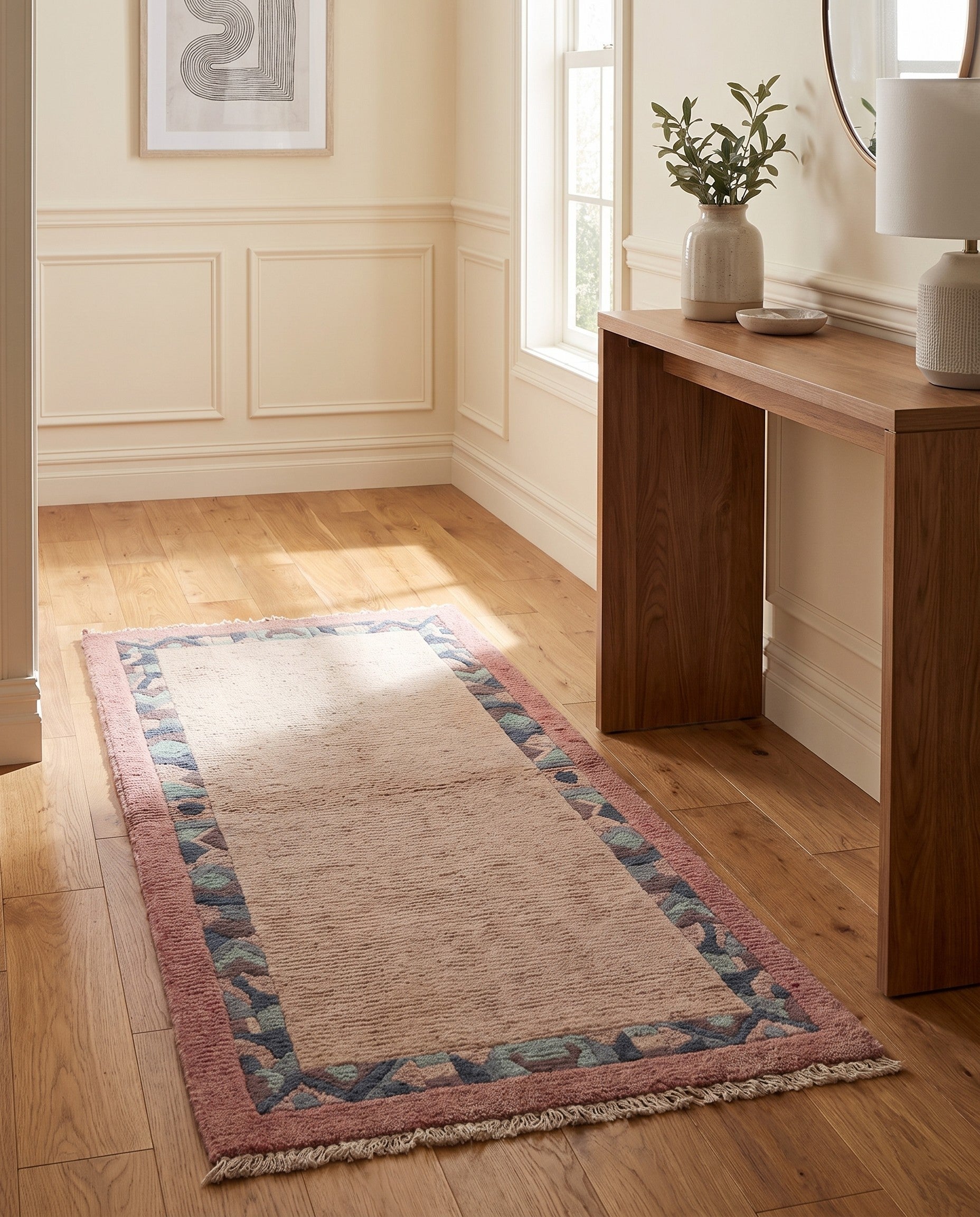 2' 4 x 4' 6 Hand Knotted Nepal Wool Runner Rug