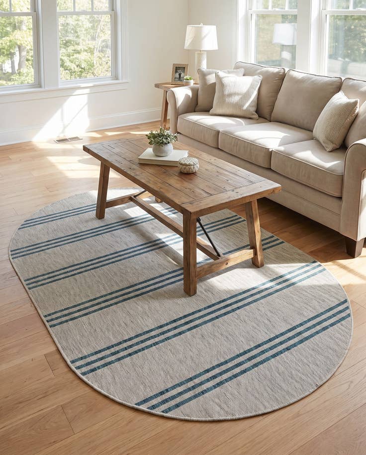 Detail image of 5' 3 x 8' Easy-Clean Jill Zarin Anguilla Indoor / Outdoor Oval Rug